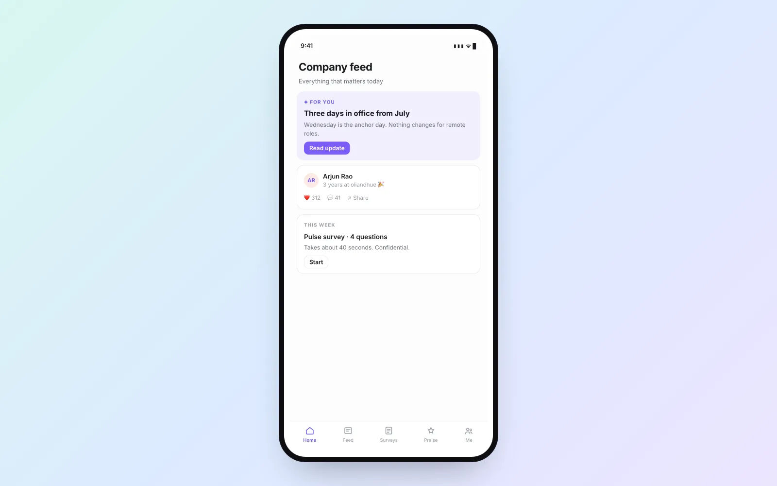 The Mobile Employee App screen in the Vadal.ai product