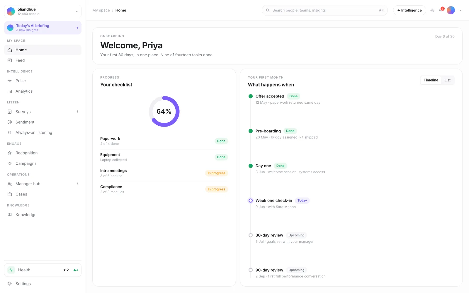 The Onboarding Portal screen in the Vadal.ai product